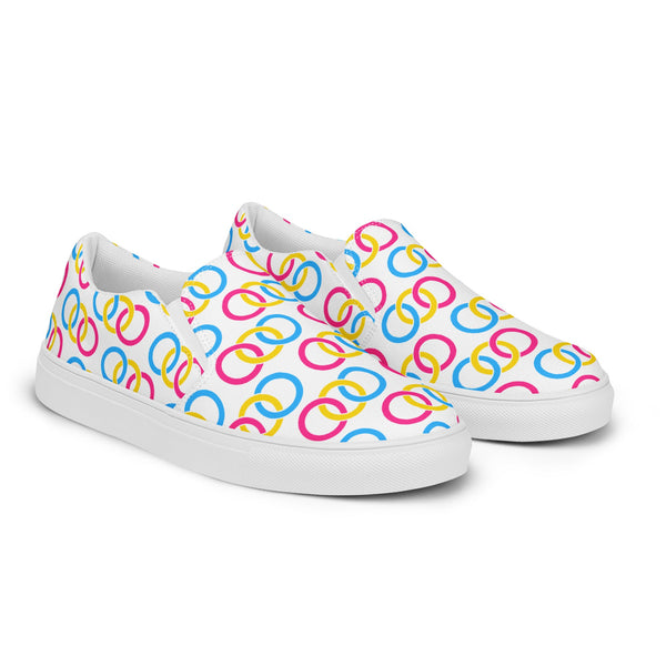 Pansexual Pride Classic White Slip-On Shoes