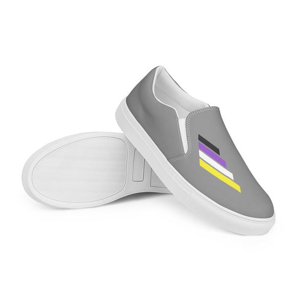 Non-Binary Pride Modern Gray Slip-On Shoes