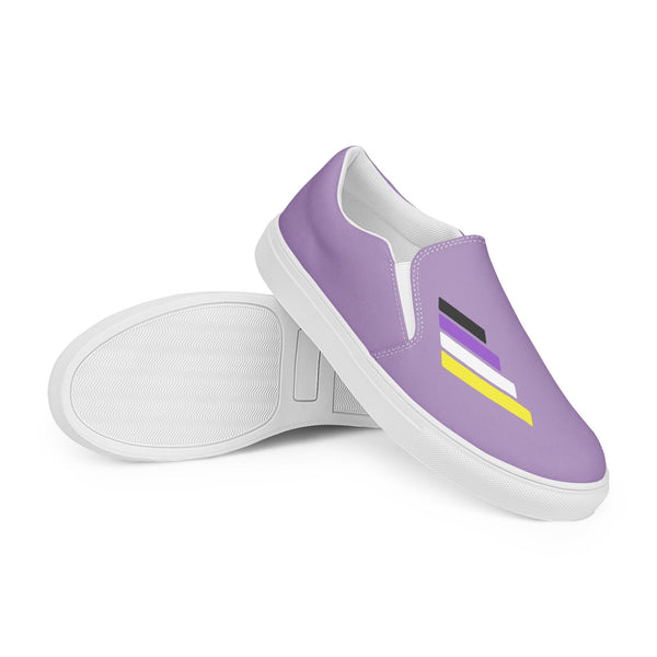 Non-Binary Pride Modern Purple Slip-On Shoes