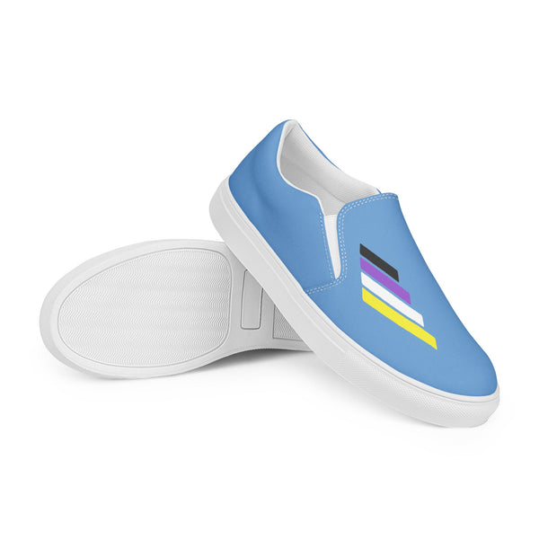 Non-Binary Pride Modern Blue Slip-On Shoes