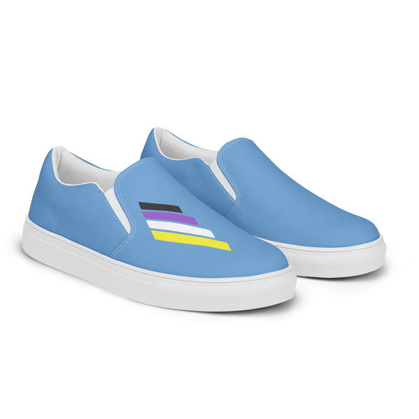 Non-Binary Pride Modern Blue Slip-On Shoes