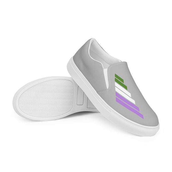 Genderqueer Pride Modern Gray Slip-On Shoes