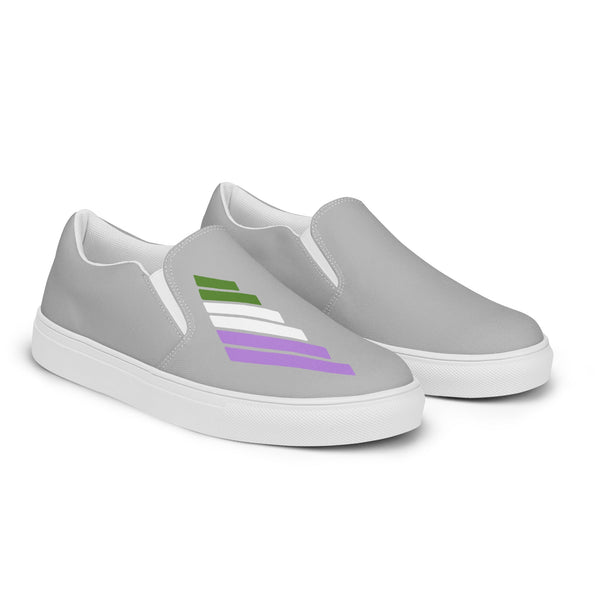 Genderqueer Pride Modern Gray Slip-On Shoes