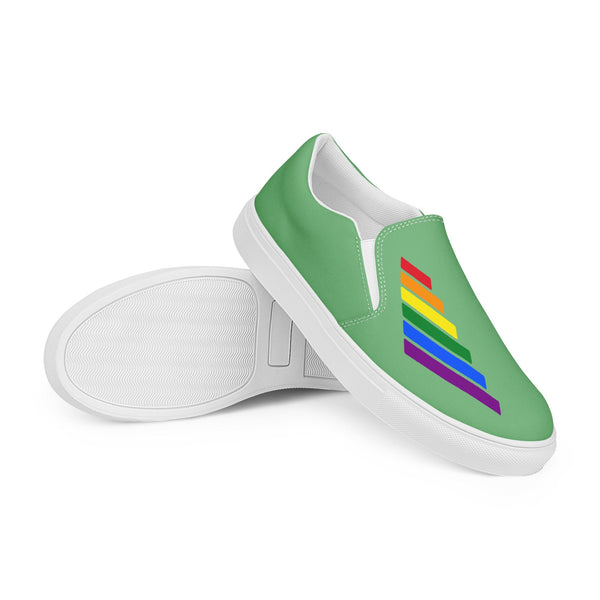 Gay Pride Modern Green Slip-On Shoes