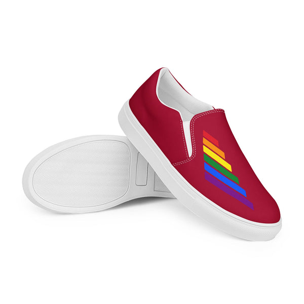 Gay Pride Modern Red Slip-On Shoes