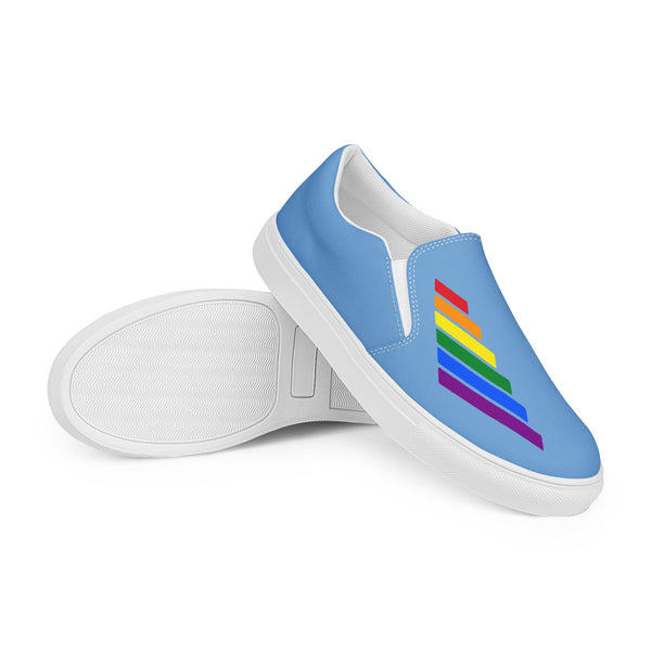 Gay Pride Modern Blue Slip-On Shoes