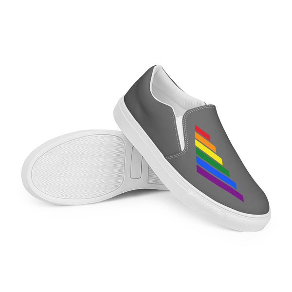 Gay Pride Modern Gray Slip-On Shoes