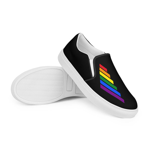 Gay Pride Modern Black Slip-On Shoes