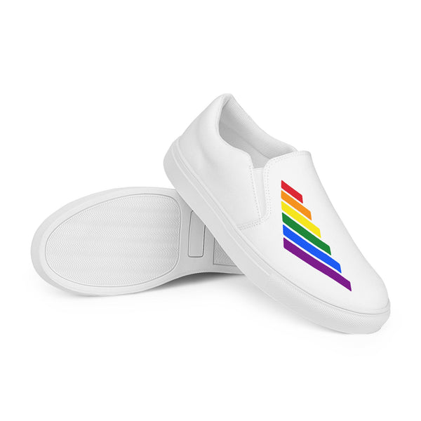 Gay Pride Modern White Slip-On Shoes