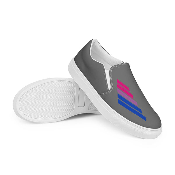 Bisexual Pride Modern Gray Slip-On Shoes