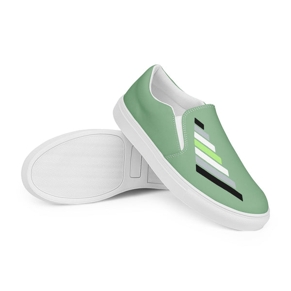 Agender Pride Modern Green Slip-On Shoes