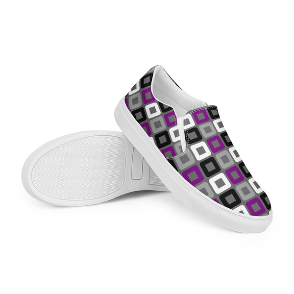 Asexual Pride Casual Gray Slip-On Shoes