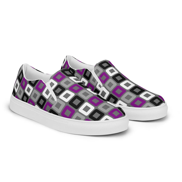 Asexual Pride Casual Gray Slip-On Shoes