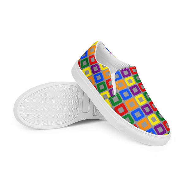 Gay Pride Casual Gray Slip-On Shoes