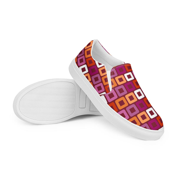 Lesbian Pride Casual Burgundy Slip-On Shoes