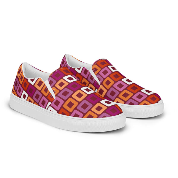 Lesbian Pride Casual Burgundy Slip-On Shoes