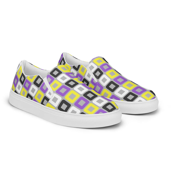 Non-Binary Pride Casual Gray Slip-On Shoes