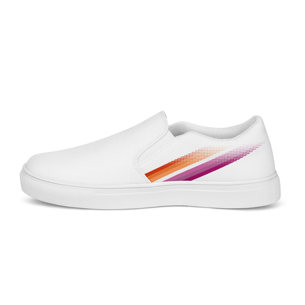 Lesbian Pride Colors Original White Slip-On Shoes