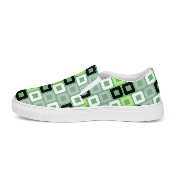 Agender Pride Casual Green Slip-On Shoes