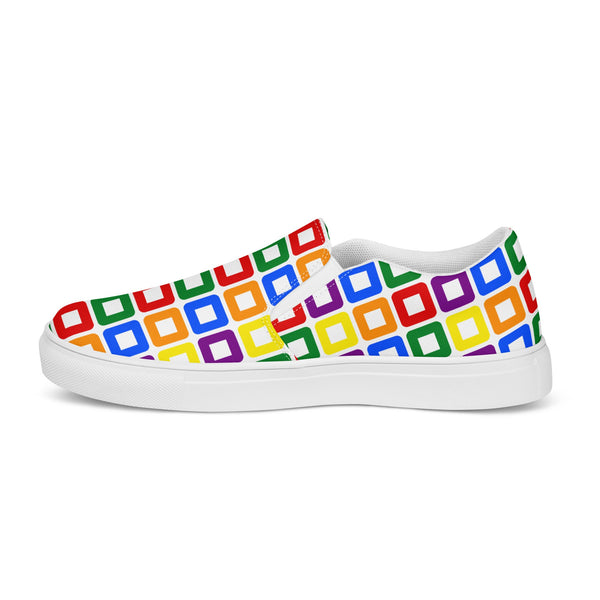 Gay Pride Casual White Slip-On Shoes