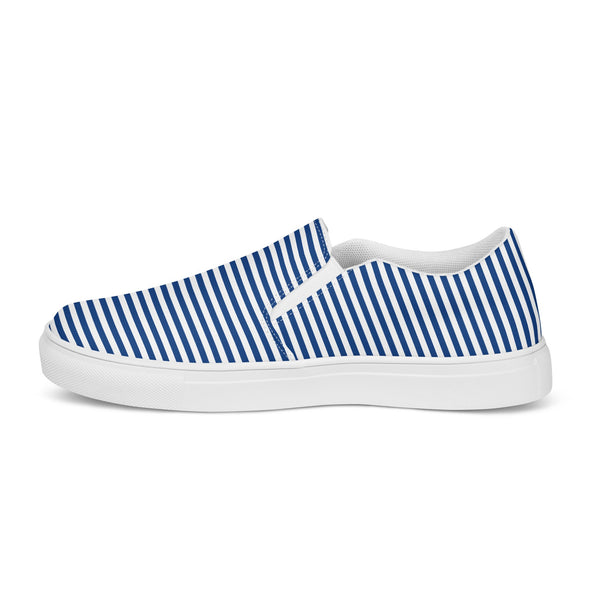 Pinstriped Gay Pride Blue Slip-On Shoes