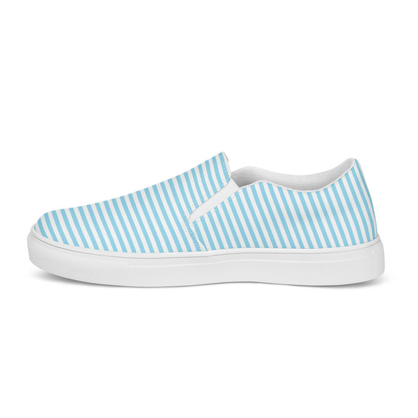 Pinstriped Transgender Pride Blue Slip-On Shoes