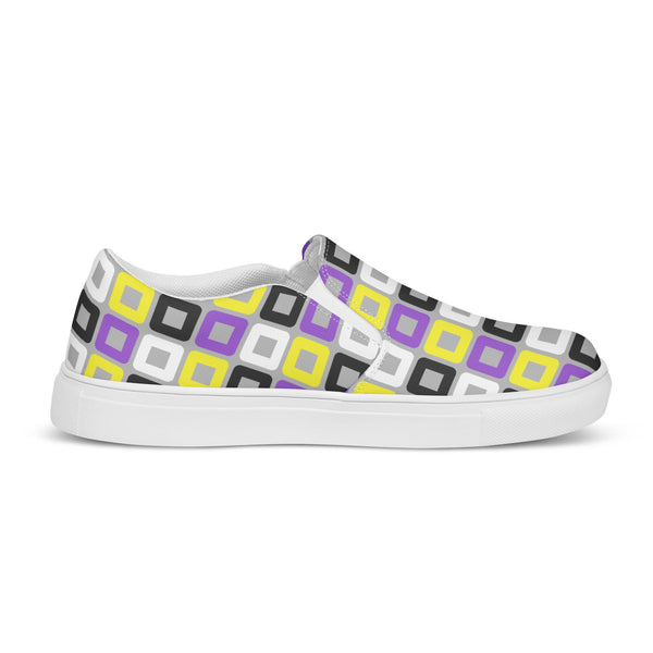 Non-Binary Pride Casual Gray Slip-On Shoes