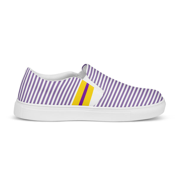 Pinstriped Intersex Pride Purple Slip-On Shoes