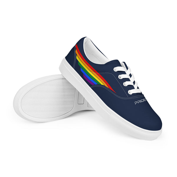 Gay Pride 7 Rainbow Stripes Navy Lace-up Men's Shoes