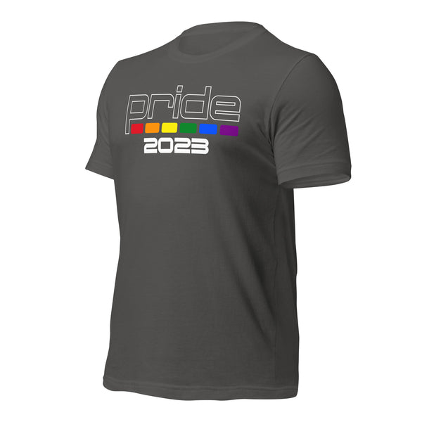 Gay Pride 2023 Stacked White Letters Unisex T-shirt