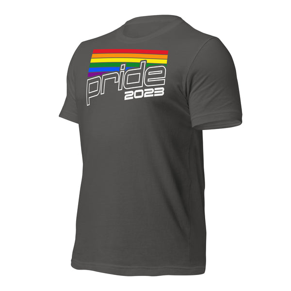Gay Pride 2023 Tilted White Letters T-shirt