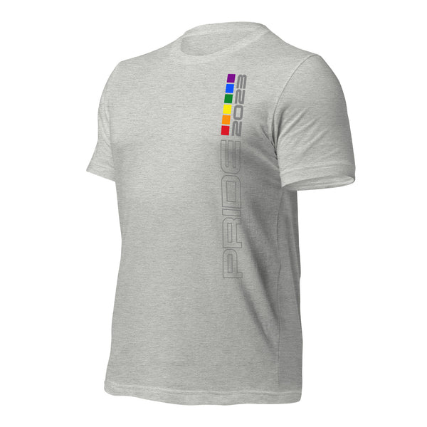 Gay Pride 2023 Vertical Gray Letters T-shirt