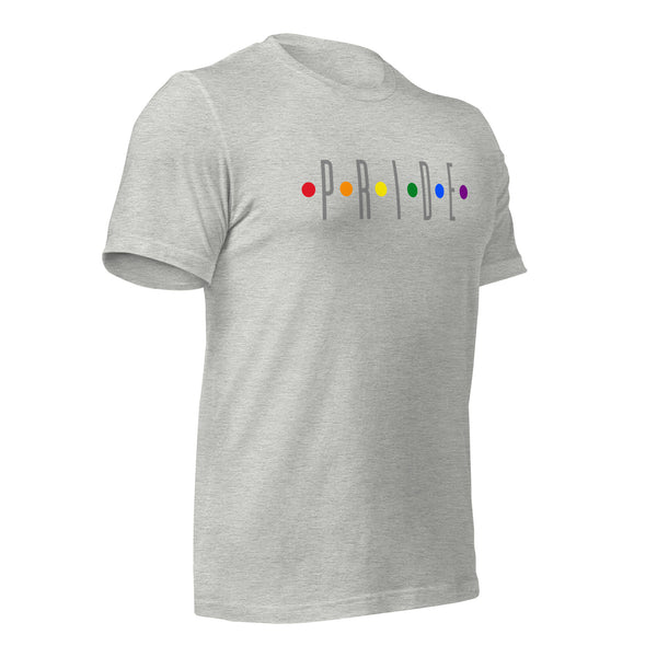 Gay Pride Alternating Circles Gray Letters T-shirt