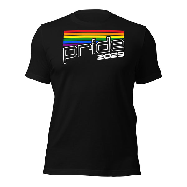 Gay Pride 2023 Tilted White Letters T-shirt