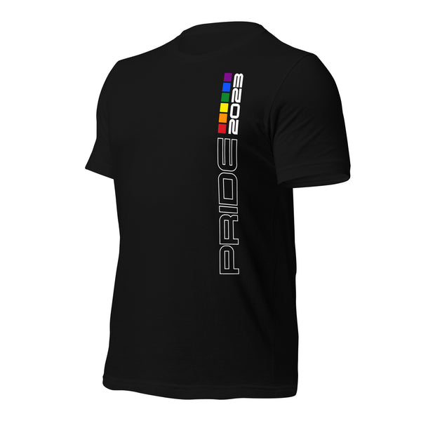 Gay Pride 2023 Vertical White Letters T-shirt
