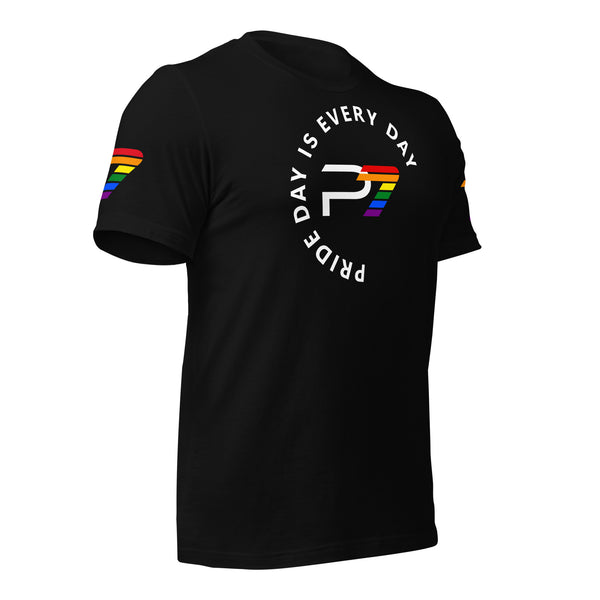 Pride Day is Every Day Gay Rainbow P7 Half-moon Unisex T-shirt