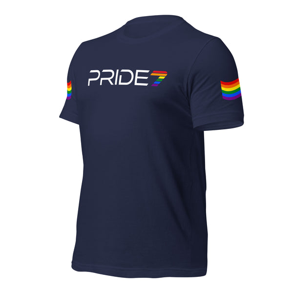 Gay Pride 7 Wave Rainbow Flag Sleeves Unisex T-shirt
