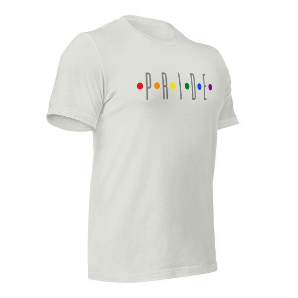 Gay Pride Alternating Circles Gray Letters T-shirt