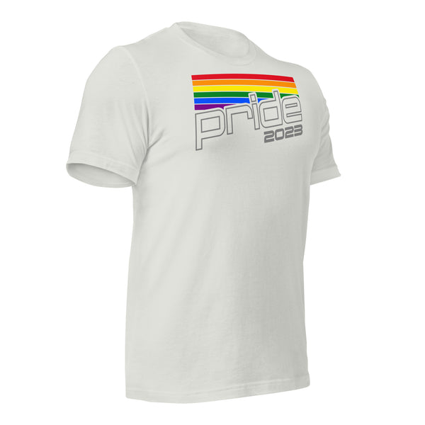 Gay Pride 2023 Tilted Gray Letters T-shirt