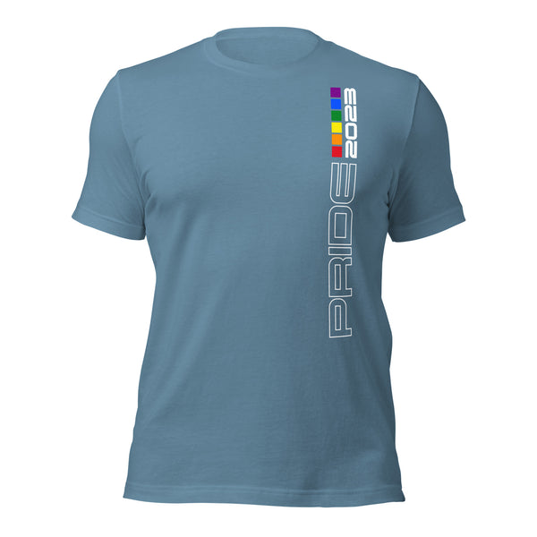 Gay Pride 2023 Vertical White Letters T-shirt