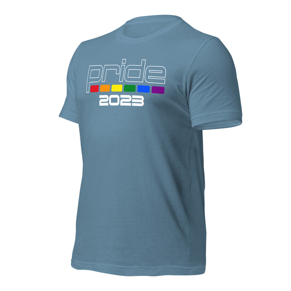 Gay Pride 2023 Stacked White Letters Unisex T-shirt