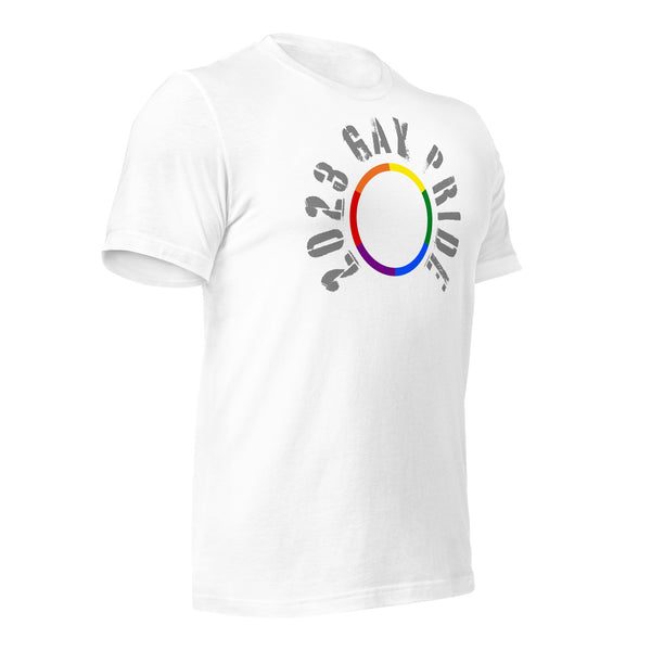 2023 Gay Pride Gray Circle Letters T-shirt