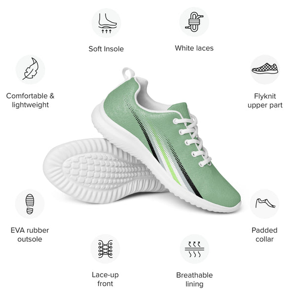 Agender Pride Colors Original Green Athletic Shoes