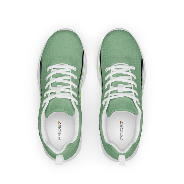 Agender Pride Colors Original Green Athletic Shoes