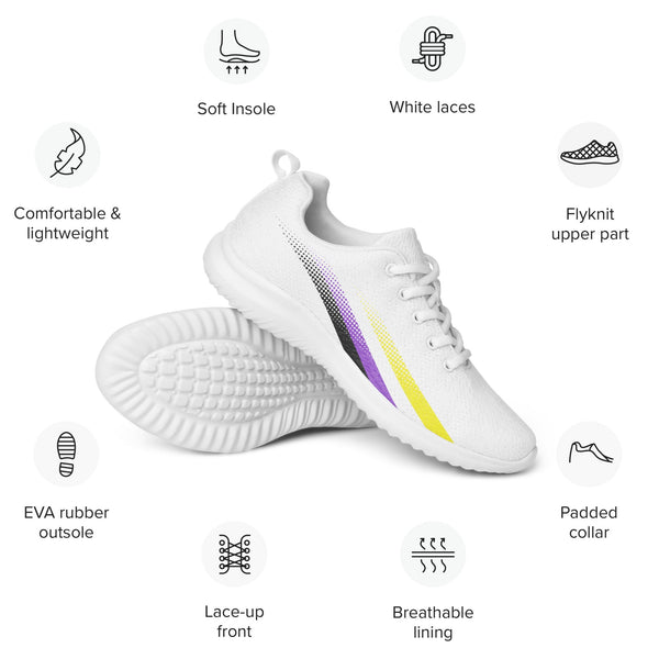 Non-Binary Pride Colors Original White Athletic Shoes