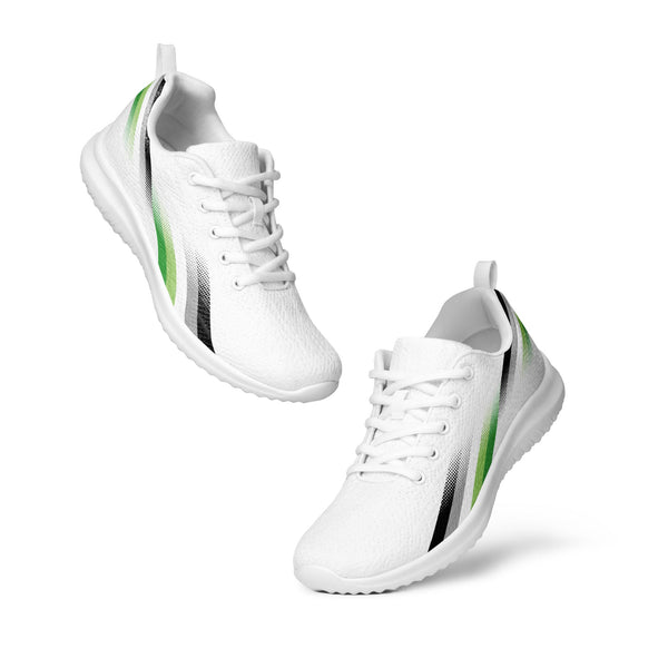 Modern Aromantic Pride White Athletic Shoes