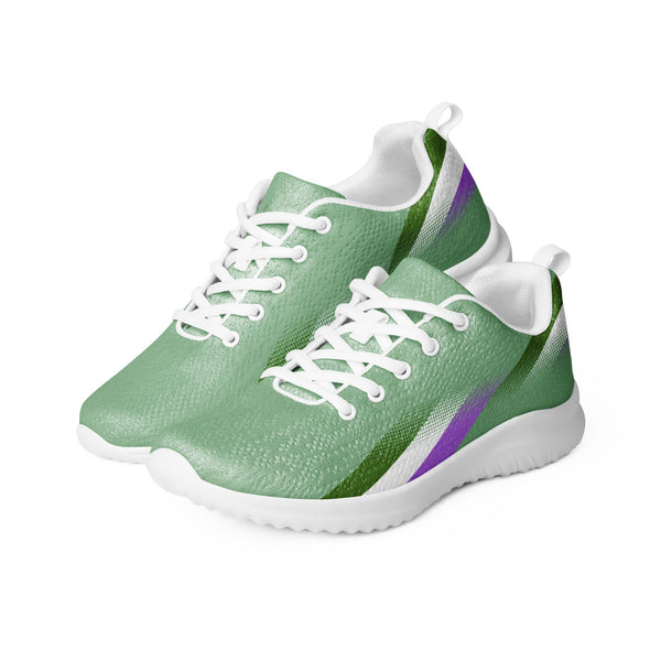 Modern Genderqueer Pride Green Athletic Shoes