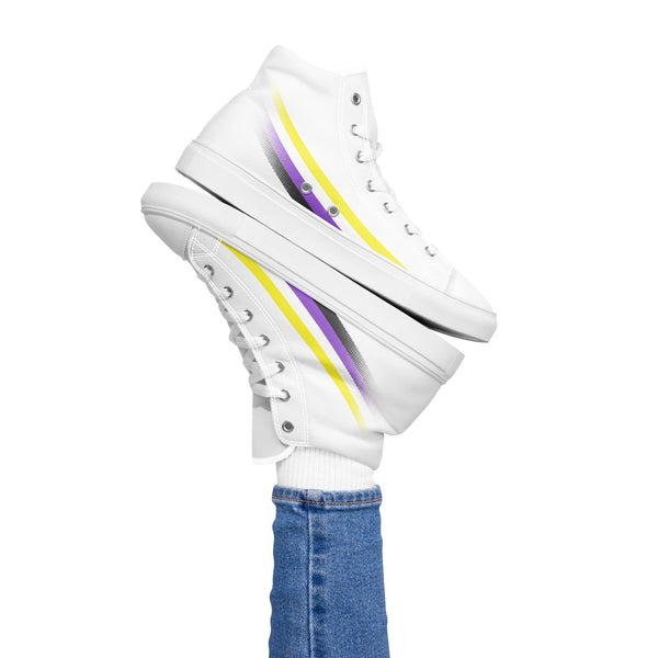 Non-Binary Pride Modern High Top White Shoes