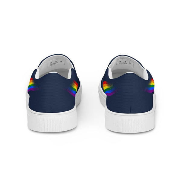 Gay Pride Colors Original Navy Slip-On Shoes