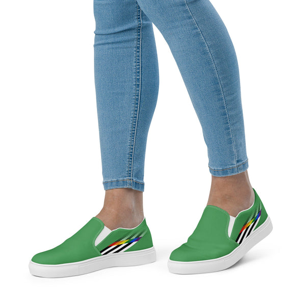 Ally Pride Colors Original Green Slip-On Shoes